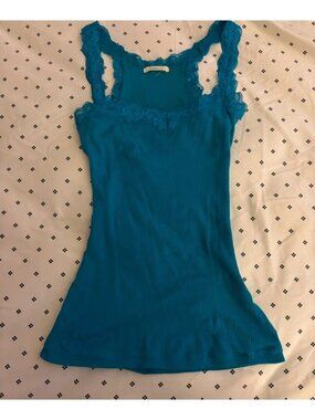 Blue Lace Tank Top